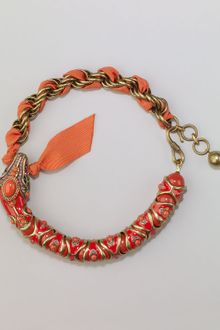 Lanvin Enamel Snake Choker Necklace Coral - Lyst