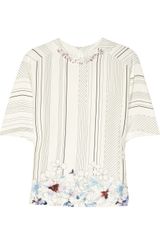 3.1 Phillip Lim Embellished Printed Silk and Cotton-Blend Top