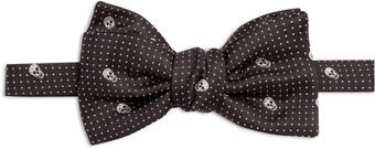Alexander McQueen Skull Patterned Wovensilk Bow Tie - Lyst