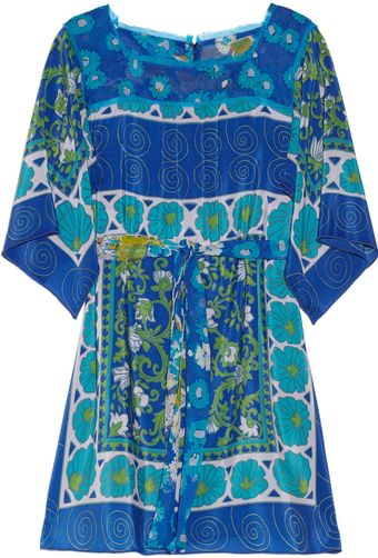 Anna Sui Printed Silk Crepe De Chine Tunic - Lyst