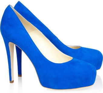Brian Atwood Suede Platform Pumps - Lyst
