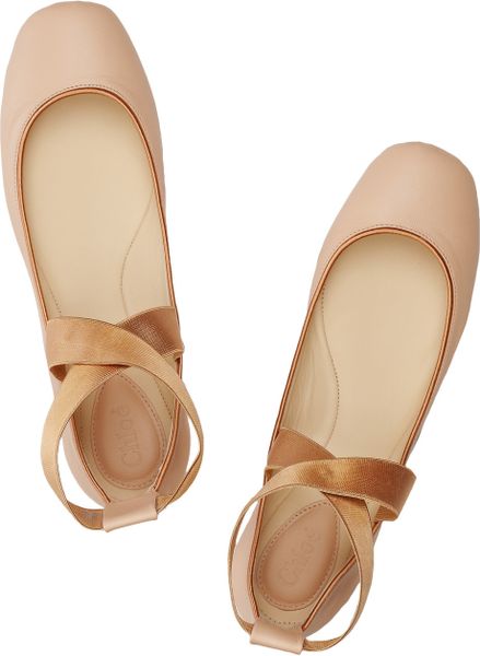 chloe square toe ballerina flats