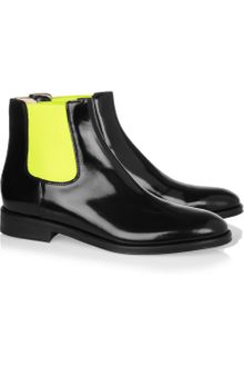 Christopher Kane Fluoro Polished Leather Chelsea Boots - Lyst