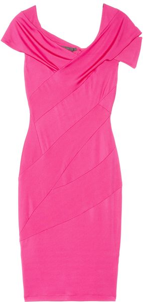 Donna Karan New York Draped Stretch Sateen Jersey Dress - Lyst