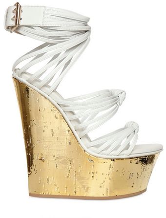 Emilio Pucci Mirrored Cork and Calfskin Wedges - Lyst