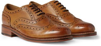 Grenson Stanley Leather Wingtip Brogues - Lyst