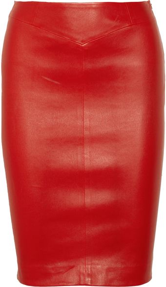 Joseph Stretch Leather Pencil Skirt - Lyst