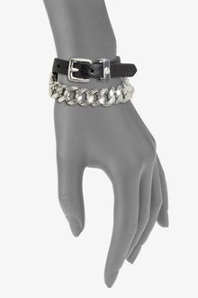 Marc By Marc Jacobs Leather and Chain Doublewrap Bracelet - Lyst