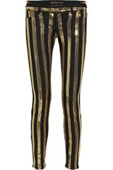Michael by Michael Kors Sequin Striped Skinny Jeans