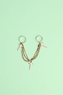 Nasty Gal Double Cross Ring - Lyst