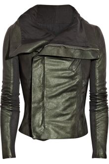 Rick Owens Washed Leather Biker Jacket - Lyst