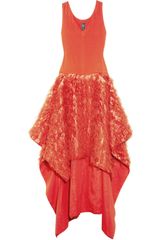 Zero + Maria Cornejo Ena Fringed Stretchsilk Gown