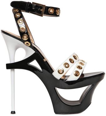 Gianmarco Lorenzi Patent Sculptural Sandals - Lyst