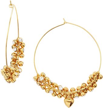Juicy Couture Cz Beaded Hoop Earrings - Lyst