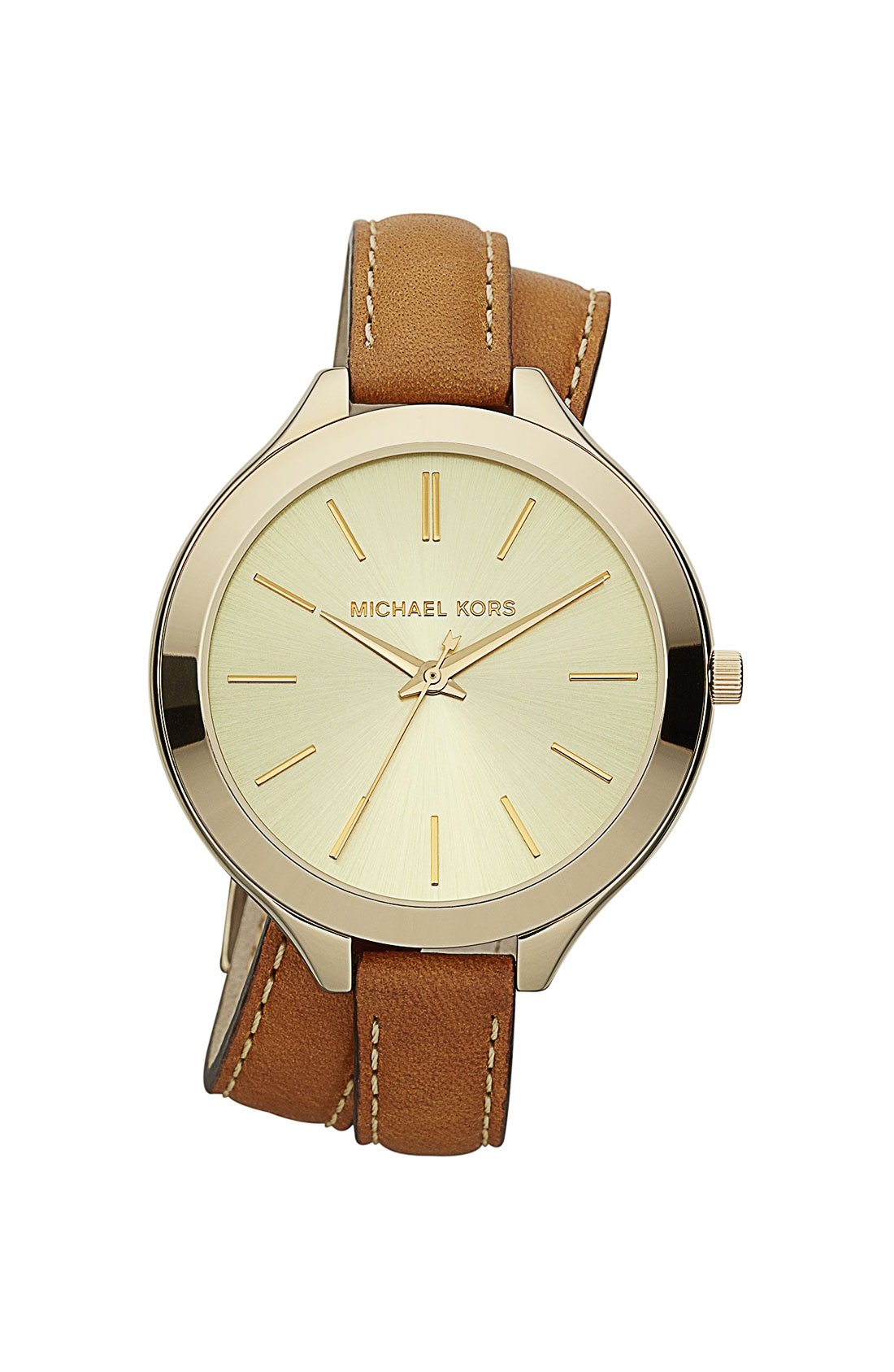 Michael Michael Kors Michael Kors Double Wrap Leather Strap Watch in