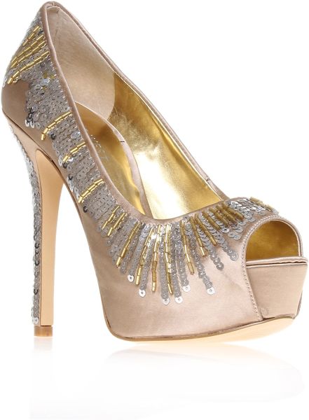 Nine West Come Around Heels in Gold (champagne) | Lyst