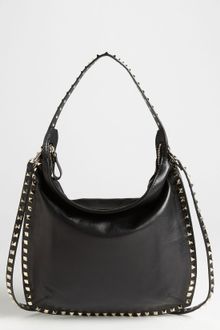 Valentino Rockstud Small Leather Hobo - Lyst