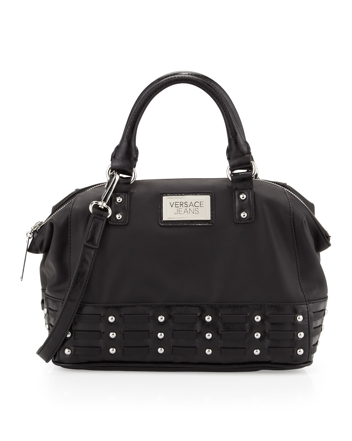 Versace Jeans Couture Bead Trim Satchel Bag in Black Lyst