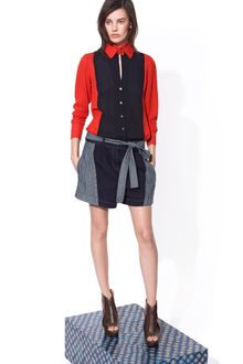 10 Crosby by Derek Lam Long Sleeve Double Collar Blouse - Lyst