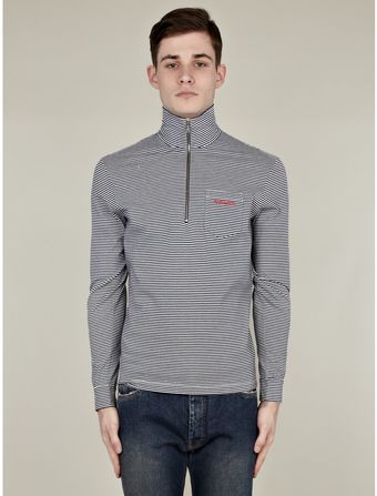DSquared2  Zip Collar Long Sleeve T-Shirt - Lyst