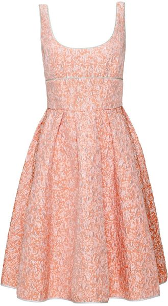 Giles  Jacquard Pleated Dress - Lyst