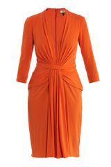 Issa Low Vneck Gathering Detail Dress
