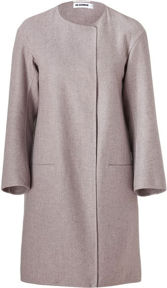 Jil Sander Grey Heather Cashmere Coat - Lyst