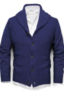 Mango Cable Knit Wool Cardigan - Lyst