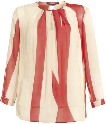 Max Mara Studio Fonte Striped Silk Shirt - Lyst