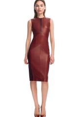 Narciso Rodriguez Plonge Leather Dress