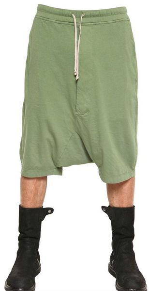 Rick Owens Light Cotton Jersey Low Crotch Shorts - Lyst