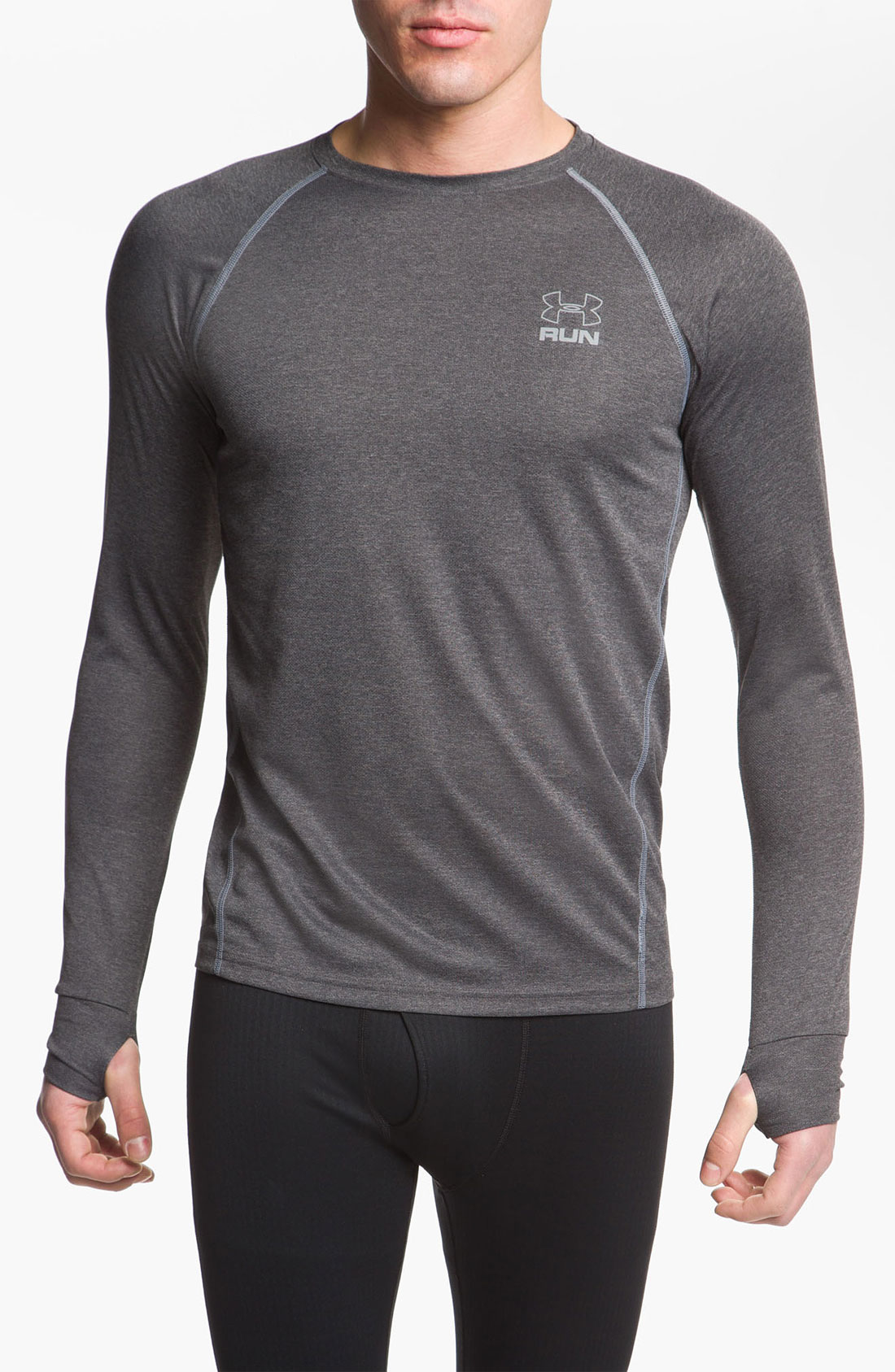 Under Armour Run Regular Fit Heatgear Tshirt in Gray for Men (graphite