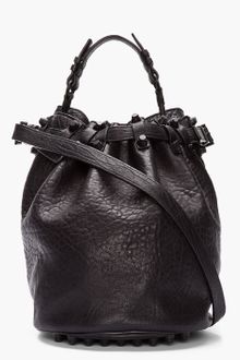 Alexander Wang Black Leather Matte Studded Diego Bucket Bag - Lyst