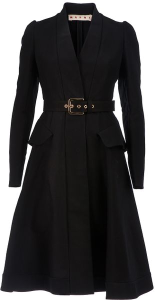 marni belted checked wool gabardine coat