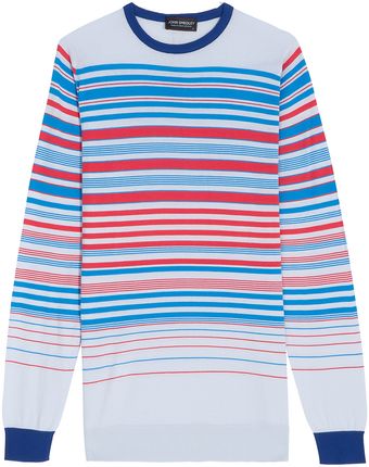 John Smedley Sea Island Cotton Stripe Pullover - Lyst