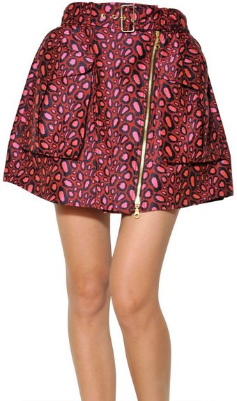 Kenzo Leopard Techno Cotton Jacquard Skirt - Lyst