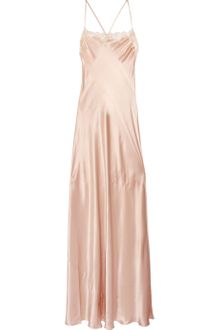 Jenny Packham Lace Trimmed Silk Satin Chemise - Lyst