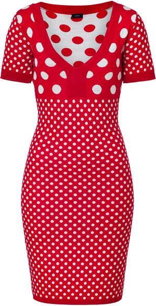 Joseph Redwhite Woolcashmere Paule Spot Knit Dress - Lyst