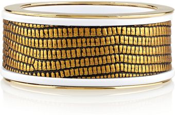 Kara Ross Goldplated Lizard detail Resin Bangle - Lyst