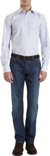 Etro Stripe and Sea Critters Shirt - Lyst