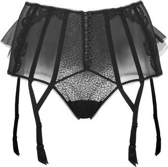 La Perla Black Marchesa Lace Suspender Briefs with Tutu - Lyst