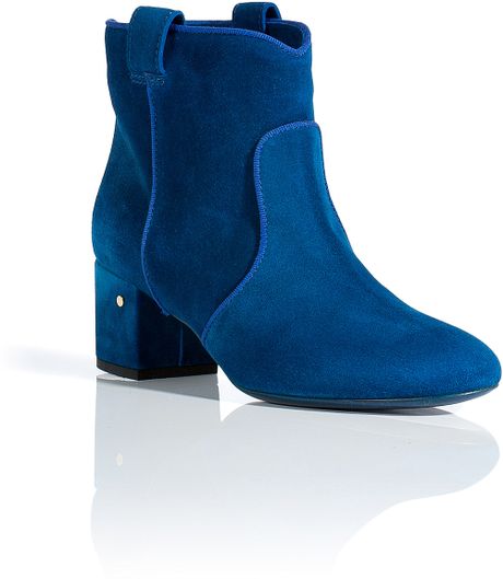 electric blue ankle boots