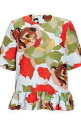 Mother Of Pearl  Rent Print Peplum Top