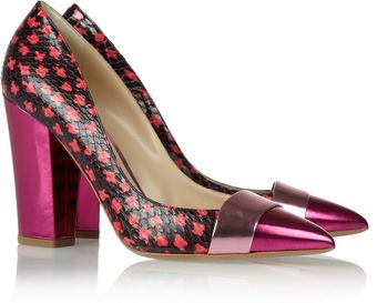 Nicholas Kirkwood Printed Elaphe and Mirrored Leather Pumps - Lyst