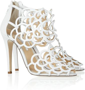 Oscar de la Renta Gladia Cutout Leather Sandals - Lyst