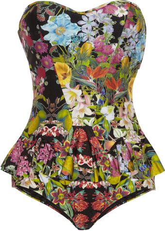Zimmermann Flourishing Floral-print Bandeau Swimsuit - Lyst