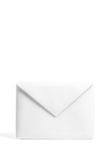 Acne White Patent Leather Zeol Laptop Envelope Clutch