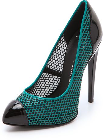 Giuseppe Zanotti Netted Leather Pumps - Lyst