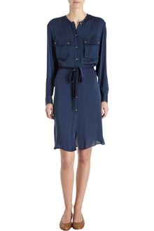 Lanvin Patchwork Belted Dress - Lyst