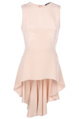 Alexander McQueen Pleated Dipped Back Hem Top